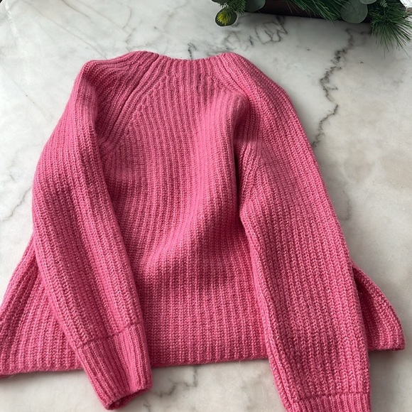 Massimo Dutti Italian Yarn knit sweater Wool Blend Pink S - Picture 10 of 15